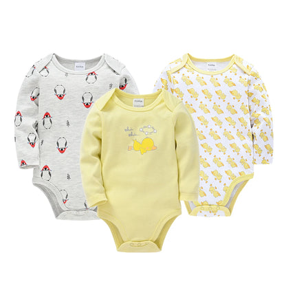 6 Stück 3 Stück Kavkas Baby-Body für Jungen und Mädchen, langärmelig, 100 % Baumwolle, Babykleidung, 0–12 Monate, Neugeborenen-Körper, Bebe-Overall-Kleidung.