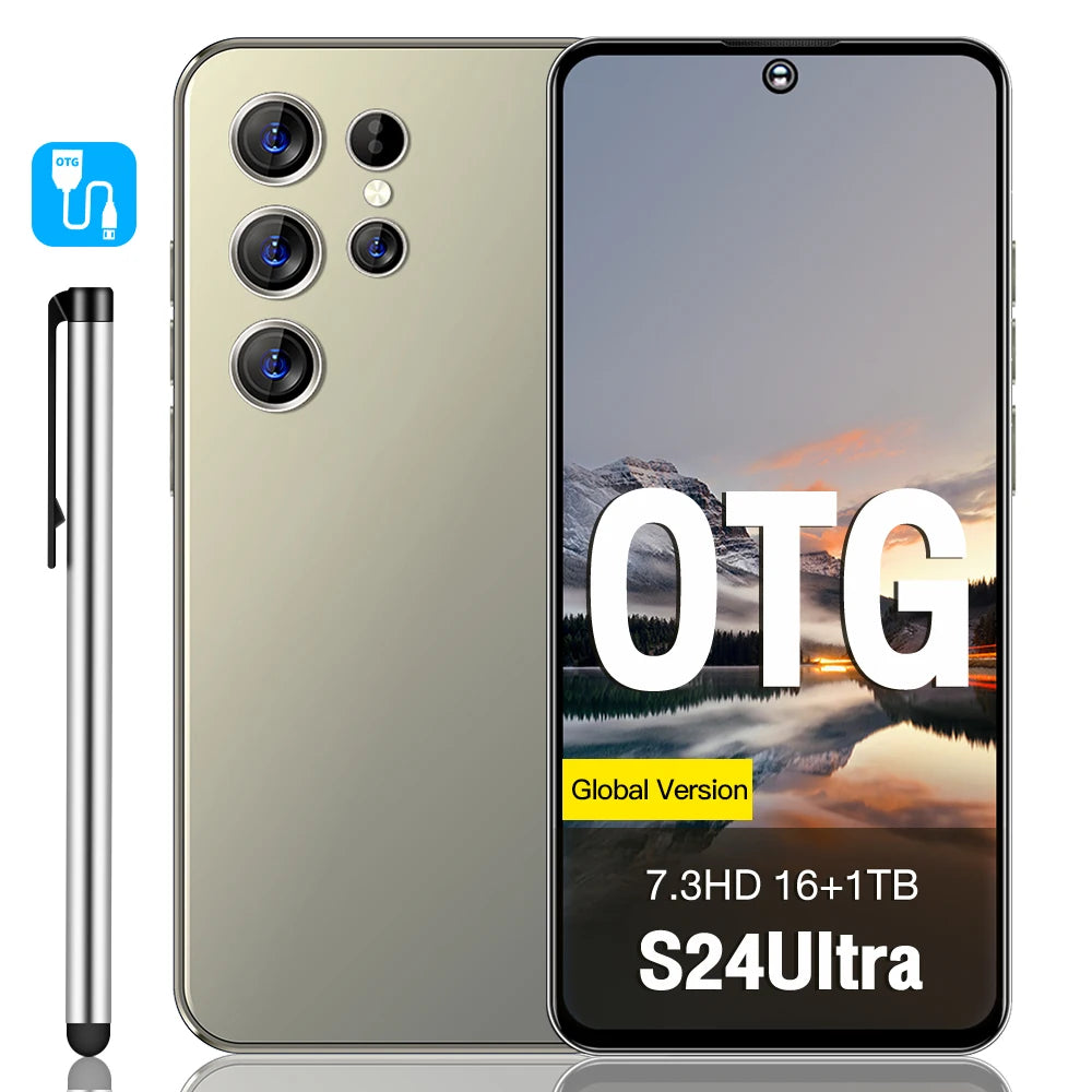 S24 Ultra 16G+1TB High Configuration Android Smart Phone Octa Core 108MP Global 5G Dual SIM Dual Big Screen English LTE CDMA