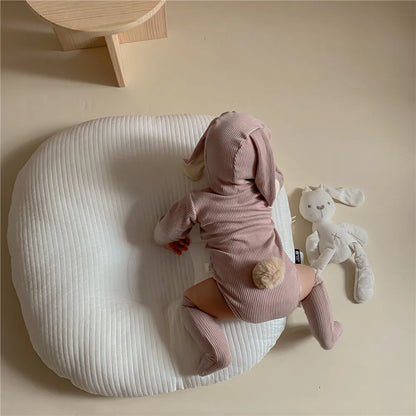 4PCS Sommer Infant Neugeborenes Baby Jungen Mädchen Bodys Niedlichen Hasen Ohr Bodys Hut und Schwänze Baby Kleidung Overall Outfits.