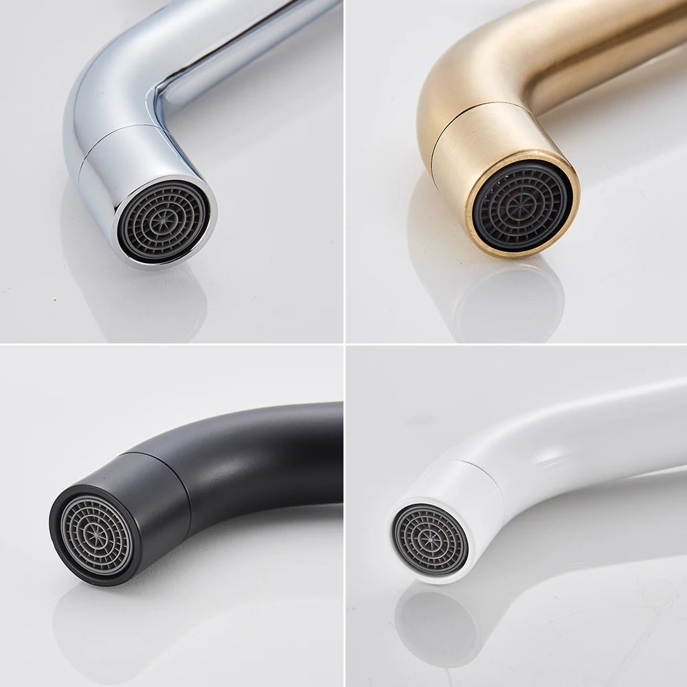 Black Basin Faucet Bathroom Washbasin Water Mixer Tap Hot Cold Water Basin Sink Tap Bathroom Faucet Tap Brushed Gold Faucet