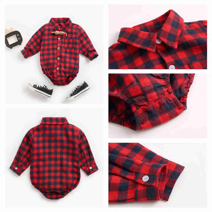 Sanlutoz Plaid Baumwolle Baby Jungen Bodys Langarm Baby Kleidung Mode Neugeborenen Body für Jungen.