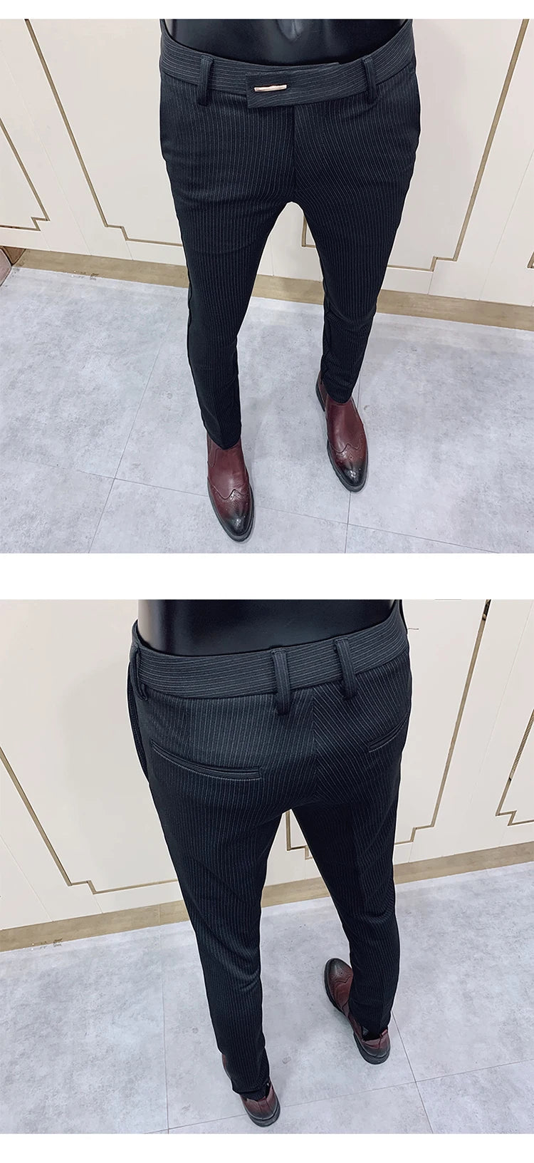 Men Suit Pants Formal Trousers Stretch Slim Pantalone Hombre Calça Masculina Solid Color Casual Dress Pants Fashion Men Clothing.