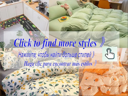 Korean Princess Style Duvet Cover Set No Filling Pink Blue Soft Washed Cotton Girls Favorite Ruffles Bed Linen Pillowcases.