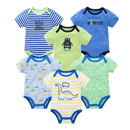 Kavkas 3-6 Teile/los Baby Jungen Body Kurzarm Baumwolle Neugeborene Kleidung Cartoon Print Sommer Kleinkind Overalls.