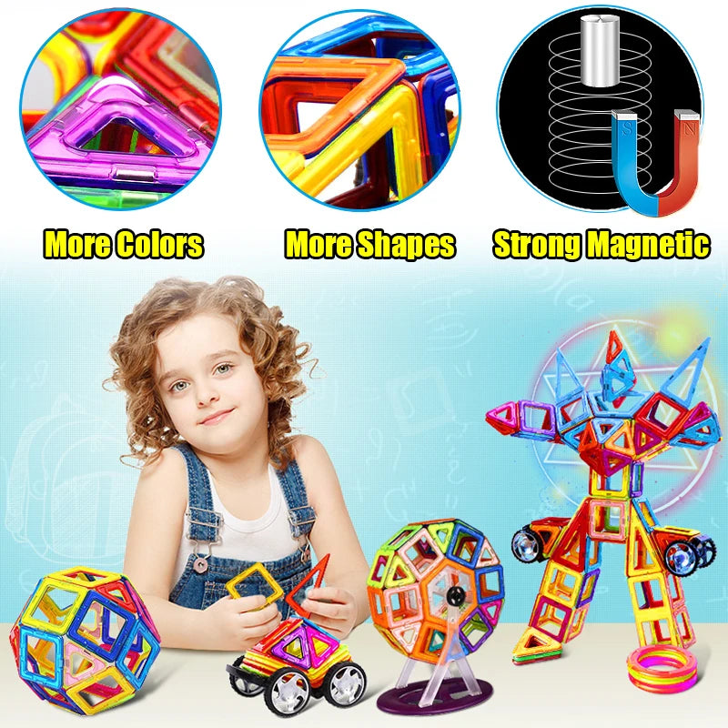 Magnets Toys for Kids Big Size Plus Magnetic Blocks for Children Designer Constructor Set Toys for Boys Building Blocks.