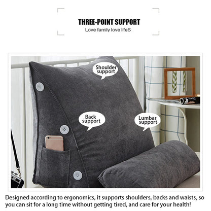 Bed Triangular Cushion Chair Bedside Lumbar Chair Backrest Lounger Lazy Office Chair Reading Living Room Pillow Household Decor.