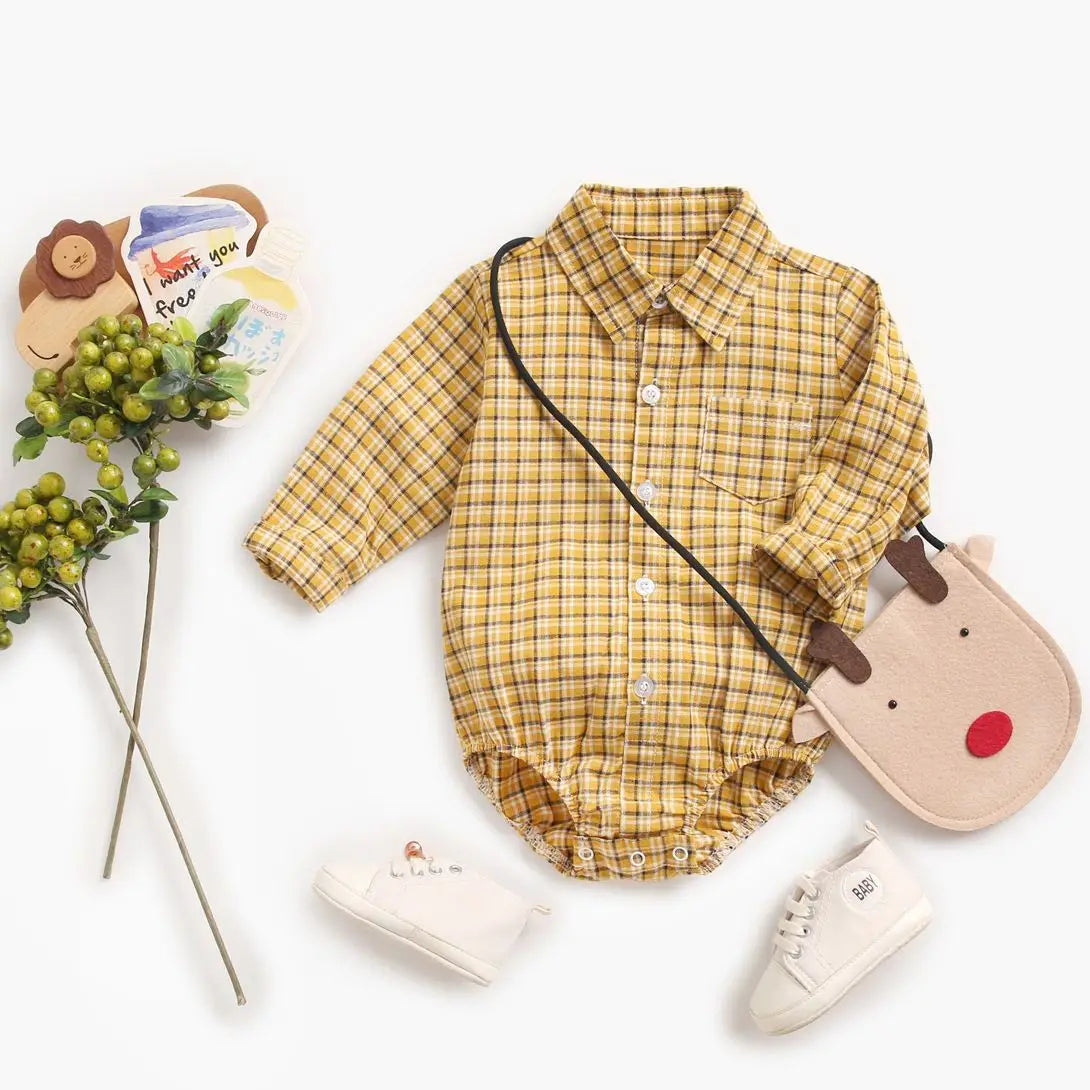 Sanlutoz Plaid Baumwolle Baby Jungen Bodys Langarm Baby Kleidung Mode Neugeborenen Body für Jungen.