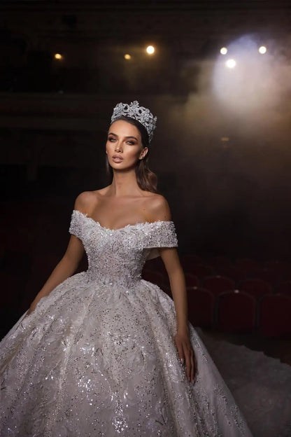 2024 Luxury Wedding Dress Lace Bridal Gowns Wedding Dress Illusion Embroidered Beaded Lace Stain Wedding Dress Bridal Gown.