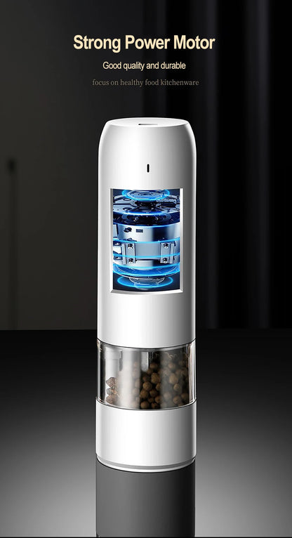Electric Automatic Salt and Pepper Grinder Set Rechargeable With USB Gravity Spice Mill Adjustable Spices Grinder Kitchen Tools.