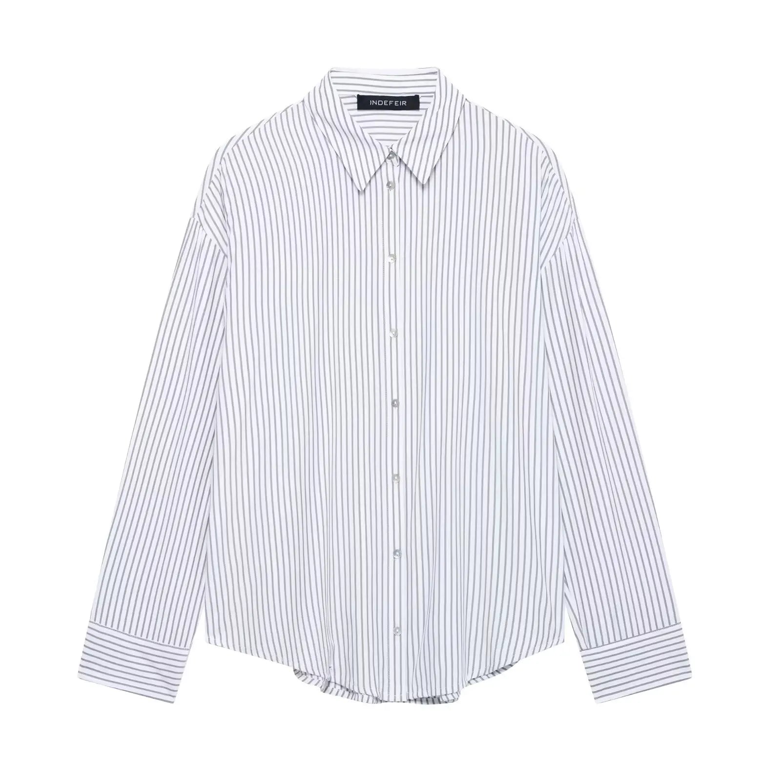 Women 2025 Spring New Chic Fashion Loose Striped Shirt Vintage Long Sleeve Casual Female Shirts Blusas Chic Tops.