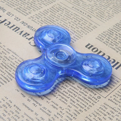 Crystal Luminous LED light Fidget Spinner Hand Top Spinners Glow in Dark EDC Stress Relief Toys Kinetic Gyroscope for Children.