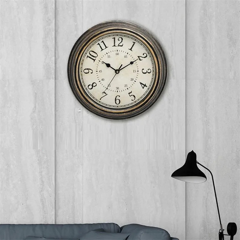 12-Zoll-stille Wanduhr im antiken Shabby-Kunststil, kreative Retro-Quarzuhren, Vintage-Horloges, Reloj Pared Klok, Wohnzimmer