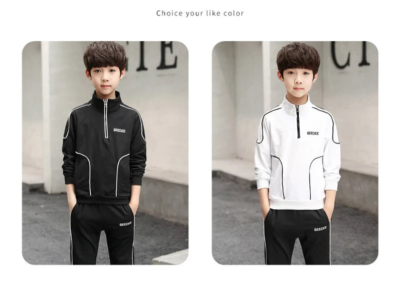 Spring Autumn Teenager Boys Clothing Sets Child Fashion Letter Sweatshirt + Pants 2Pcs Kids Tracksuit 4 5 6 7 8 9 10 11 12 Years.