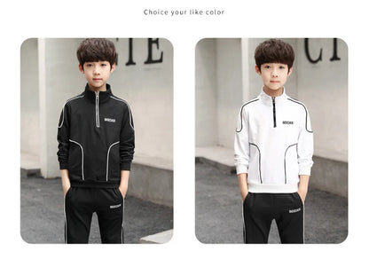 Spring Autumn Teenager Boys Clothing Sets Child Fashion Letter Sweatshirt + Pants 2Pcs Kids Tracksuit 4 5 6 7 8 9 10 11 12 Years.