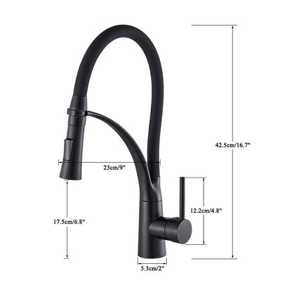 Kitchen Faucet Swivel Pull Down Black Hose Kitchen Sink Faucet Sink Tap Mounted Deck Bathroom Hot And Cold Water Mixer Crane
