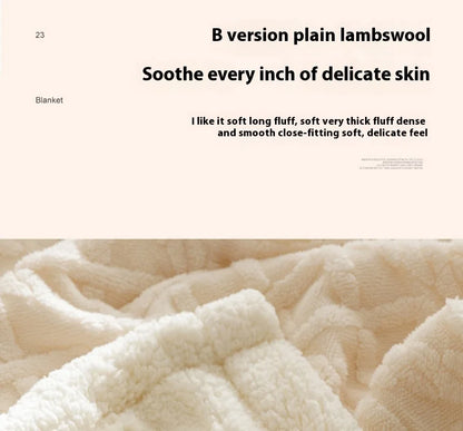 Lamb Fleece Double-Sided Velvet Blanket Double-Layer Thickened Woven Polyester Wearable Blanket.