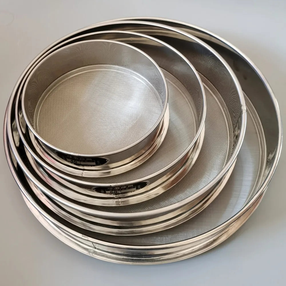 2-500M Round 304 Stainless Steel Lab Sieve Aperture Standard Sifters Shakers Kitchen Flour Powder Filter Screen Soil Strainer.