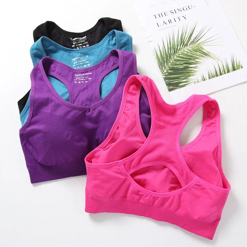 Women Sports Bra Top Push Up Fitness Bra Underwear Sport Tops Breathable Running Vest Gym Active Bras.