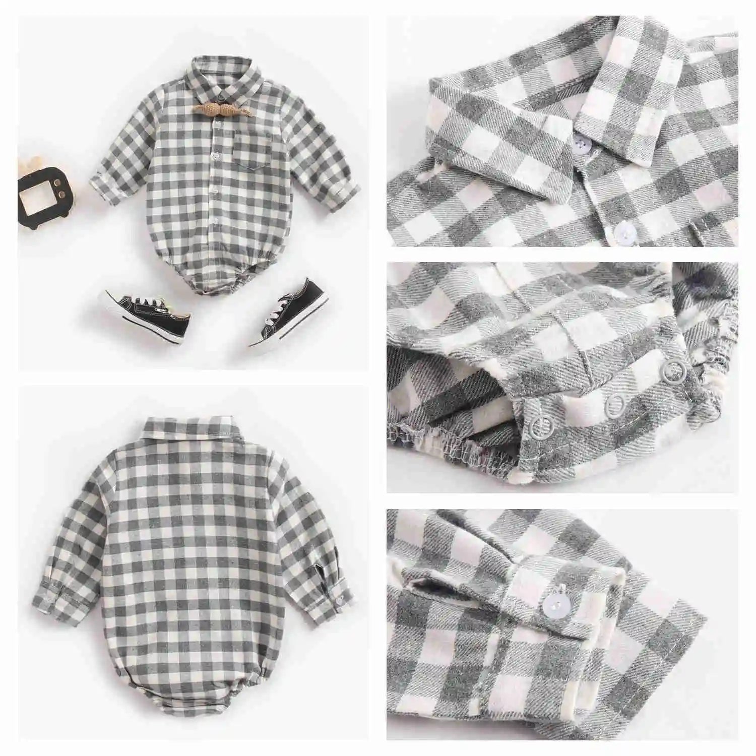 Sanlutoz Plaid Baumwolle Baby Jungen Bodys Langarm Baby Kleidung Mode Neugeborenen Body für Jungen.