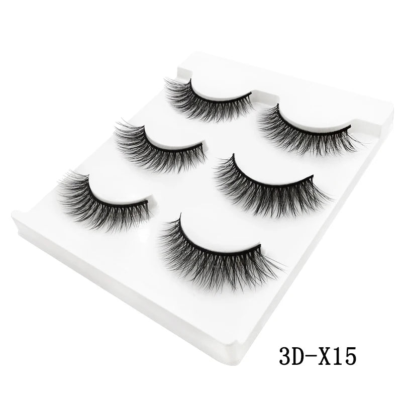 3 Pairs natural false eyelashes thick makeup real 3d mink lashes soft eyelash extension fake eye lashes long mink eyelashes 3d