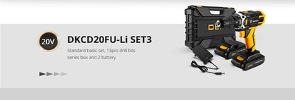 DEKO Akku-Bohrschrauber, 12 V, 16 V, 20 V, Mini-Wireless-Elektrowerkzeuge, DC-Lithium-Ionen-Akku, Elektroschrauber, Heim-DIY-Bohrmaschine