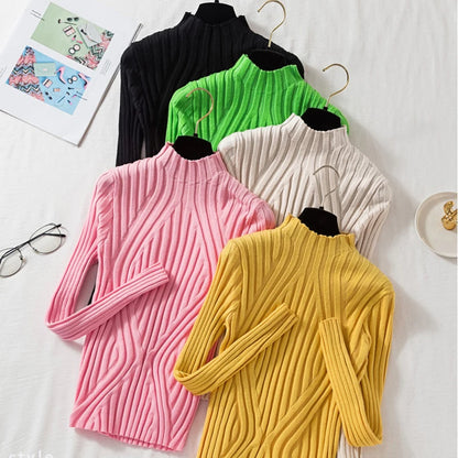 AOSSVIAO 2025, gestrickter Damen-Pullover mit Stehkragen, Rollkragenpullover, Herbst-Winter, Basic-Damenpullover, schmale Passform, Schwarz.