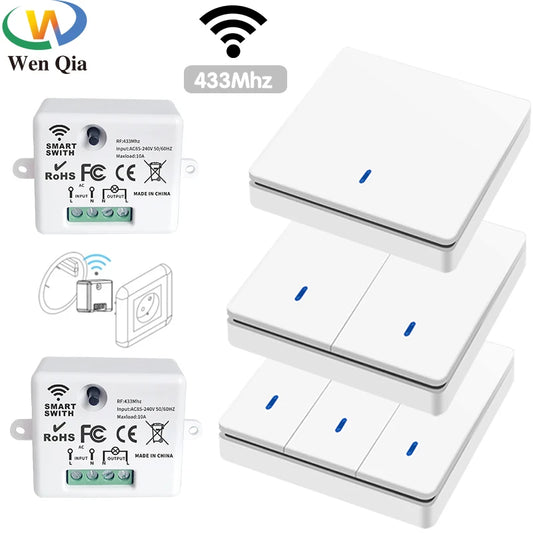 Wireless Smart Switch Licht 433 Mhz RF 86 Wand Panel Schalter mit Fernbedienung Mini Relais Empfänger 220 V Hause led Licht Lampe Fan.