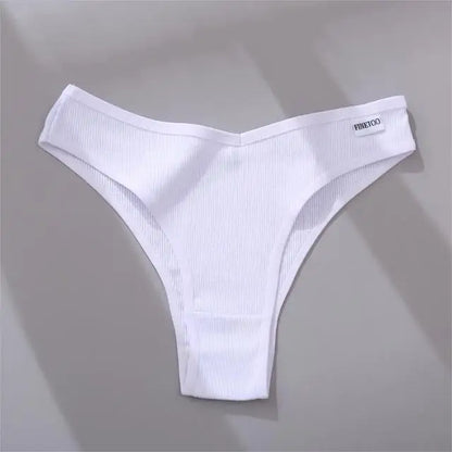 FINETOO 3/5Pcs Cotton Brazilian Panties Women's Panties Sexy V Waist T-Back Underwear Female Soft Underpants Lady Bikini Lingeri.