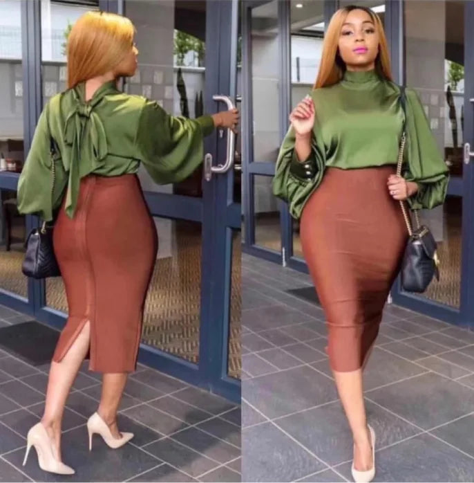 16 Colors High Quality Tight Pink Green Black Rayon Knee Length Bandage Skirt Night Club Party Skirt