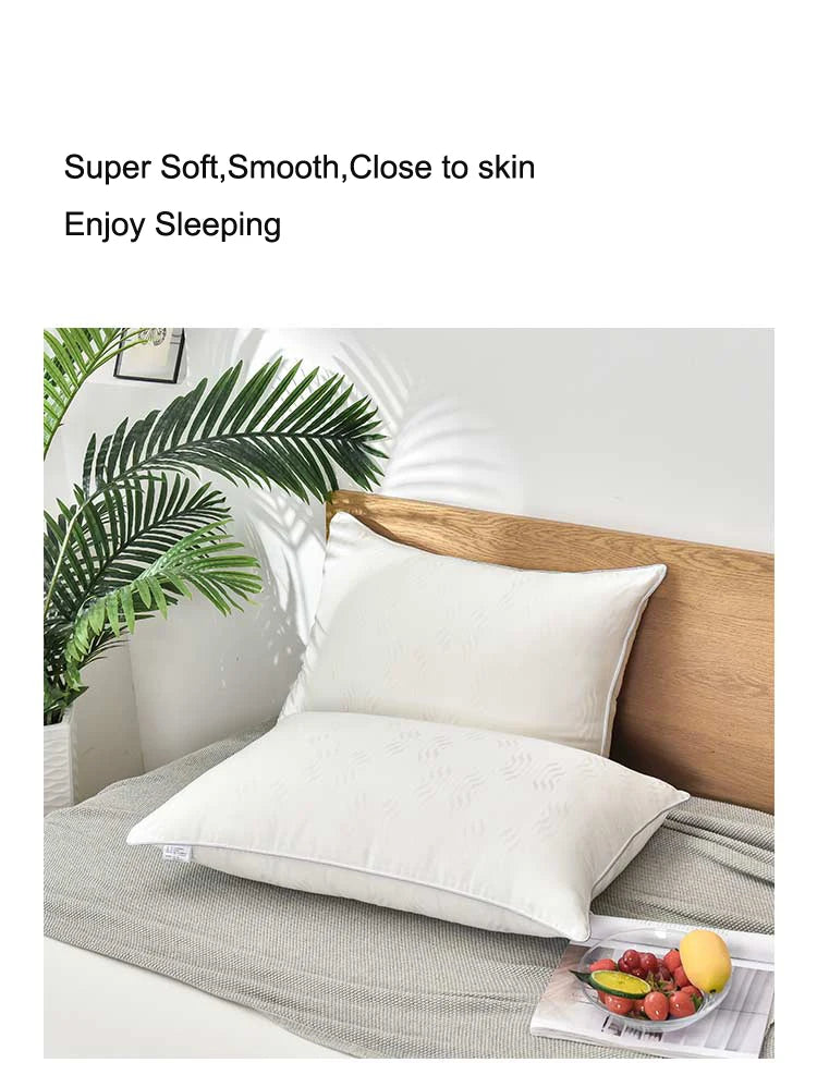 Mulberry Silk Pillows For Sleeping 48*74cm Natural Silk Filling Jacquard Anti Mite Soft Health Care Bedding Hotel Neck Pillows.