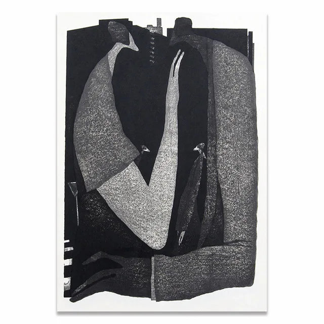 Modern Black White Abstract Characters Fashion Canvas Paintings Posters and Prints Wall Art Pictures for Living Room Home Decor.