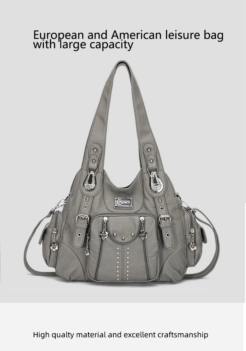 Angel kiss Bag Women Fashion Handbags PU Leather Shoulder Bags Female Satchel Big-capacity Shoulder Purse Bag bolsa feminina.