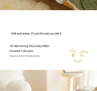 Lamb Fleece Double-Sided Velvet Blanket Double-Layer Thickened Woven Polyester Wearable Blanket.