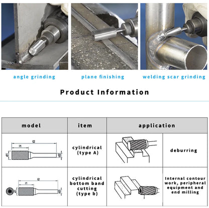 AX Double Cut Wolframkarbid Rotary File Bohrer Fräsen Carving Bit Point Burr Die Grinder Schleiflegierung Schleifkopf Werkzeug