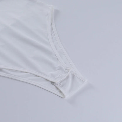 commute elegantly one shoulder tops streetwear bodysuits clothes catsuit size summer sexy bodysuit women body blanc femme