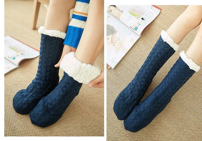 Womens Fuzzy Thermal Sock Plush Grip Hemp Winter Soft Female Home Indoor Warm Bedroom Non slip fluffy Thick Slipper Floor Sock.