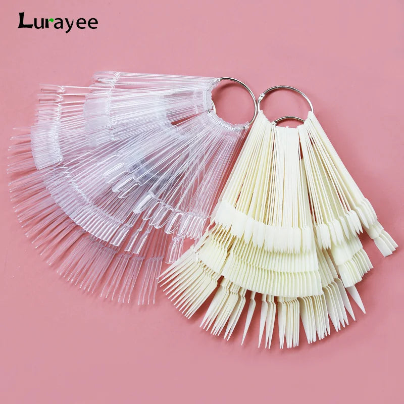 80/50/20pcs Nail Display Sticks Nail Swatch False Nail Tips Nail Gel Polish Practice Clear Display Board for Nail Art Tools.