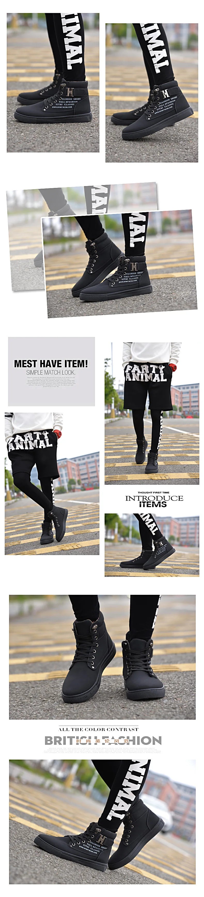 New Arrival Men's High Top Casual Shoes Spring/Autumn High Top Sneakers High Quality Retro Fashion Men Boots Zapatillas Hombre