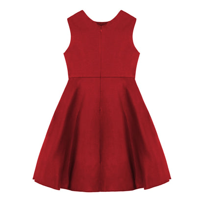 Mädchen Sommer ärmelloses Prinzessinnenkleid Elegantes Satin Hochzeit Brautjungfer Partykleid Große Schleife A-Linie Tutu für Geburtstagsabend