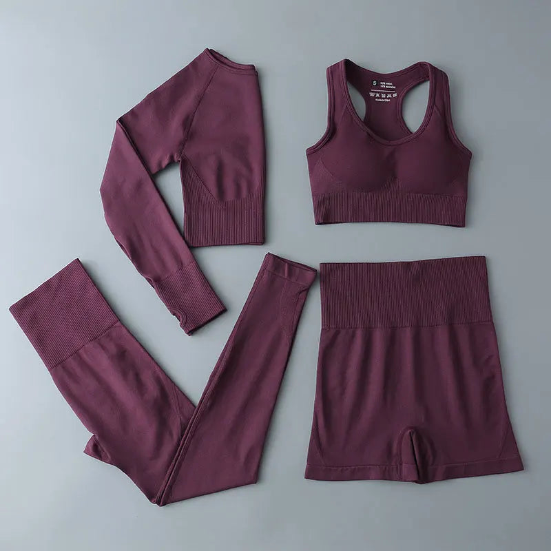 2/3/4pcs Seamless Gym Set Sport outfit Suits for Fitness Clothing Yoga Set For Women Sportswear Yoga Clothes Woman Active Wear