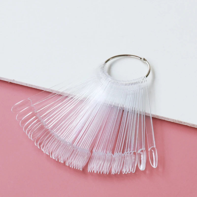 80/50/20pcs Nail Display Sticks Nail Swatch False Nail Tips Nail Gel Polish Practice Clear Display Board for Nail Art Tools.