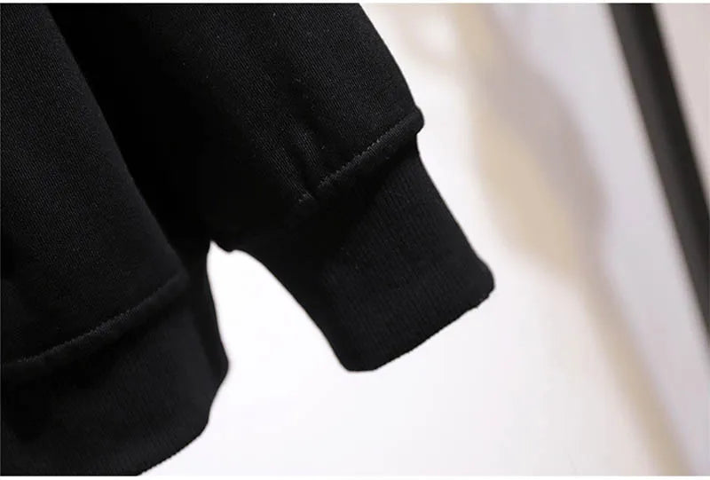 150Kg Plus Größe frauen Frühling Herbst Lose Mit Kapuze Sweatshirt Büste 154cm 6XL 7XL 8XL 9XL 10XL Lange hülse Gefälschte Zipper Top Schwarz.