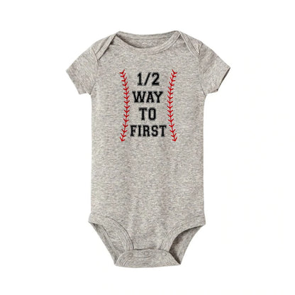 Eine hälfte geburtstag strampler Halb brithday hemd 1/2 Halb Geburtstag einteiliges Junge halbe geburtstag outfits Geschlecht Neutral Baby geschenk.