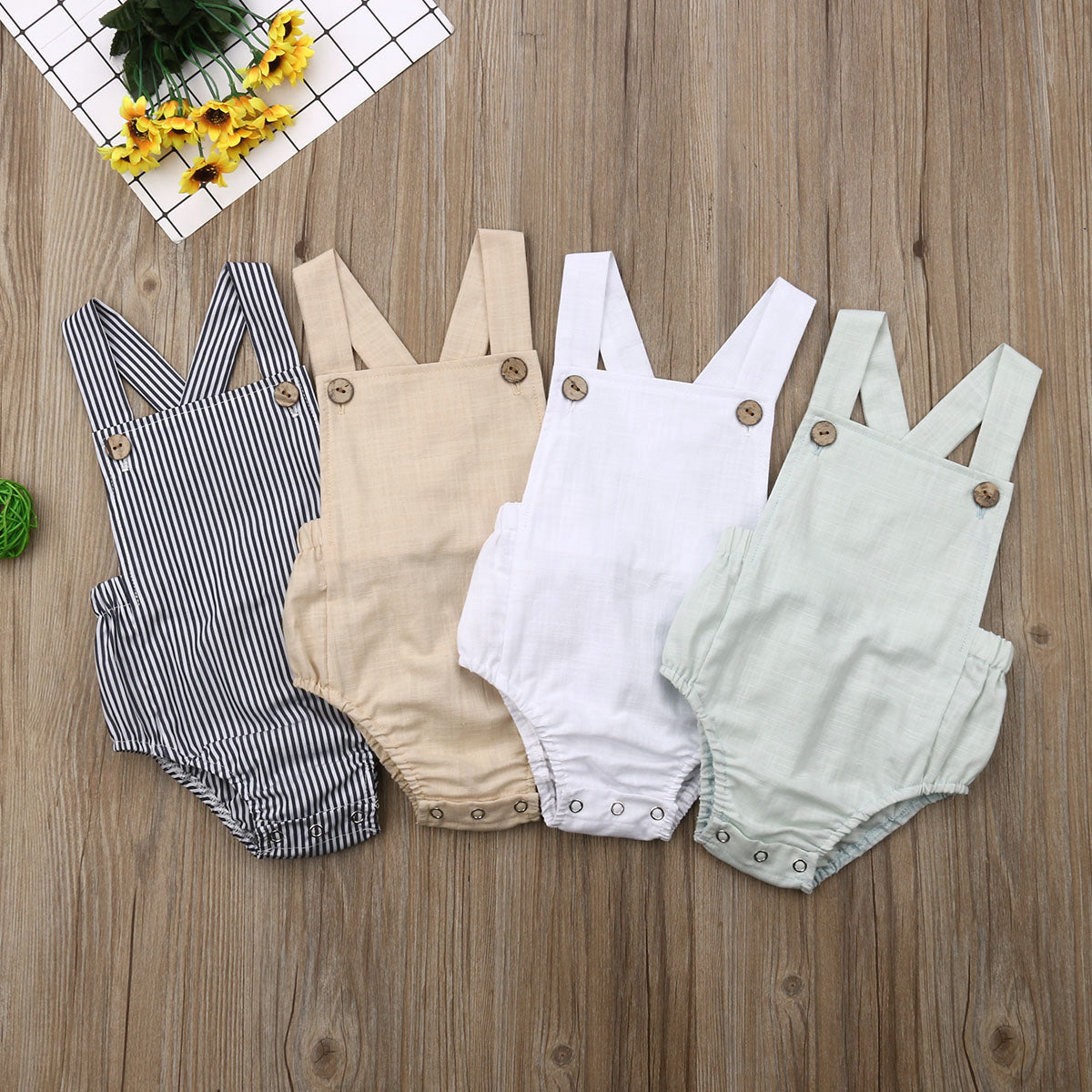 11 farbe Neugeborene Jungen Mädchen Body Sommer Taste Overall Striped Beiläufige Sleeveless Backless Solide Outfits Kleidung.
