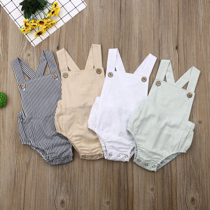 11 farbe Neugeborene Jungen Mädchen Body Sommer Taste Overall Striped Beiläufige Sleeveless Backless Solide Outfits Kleidung.