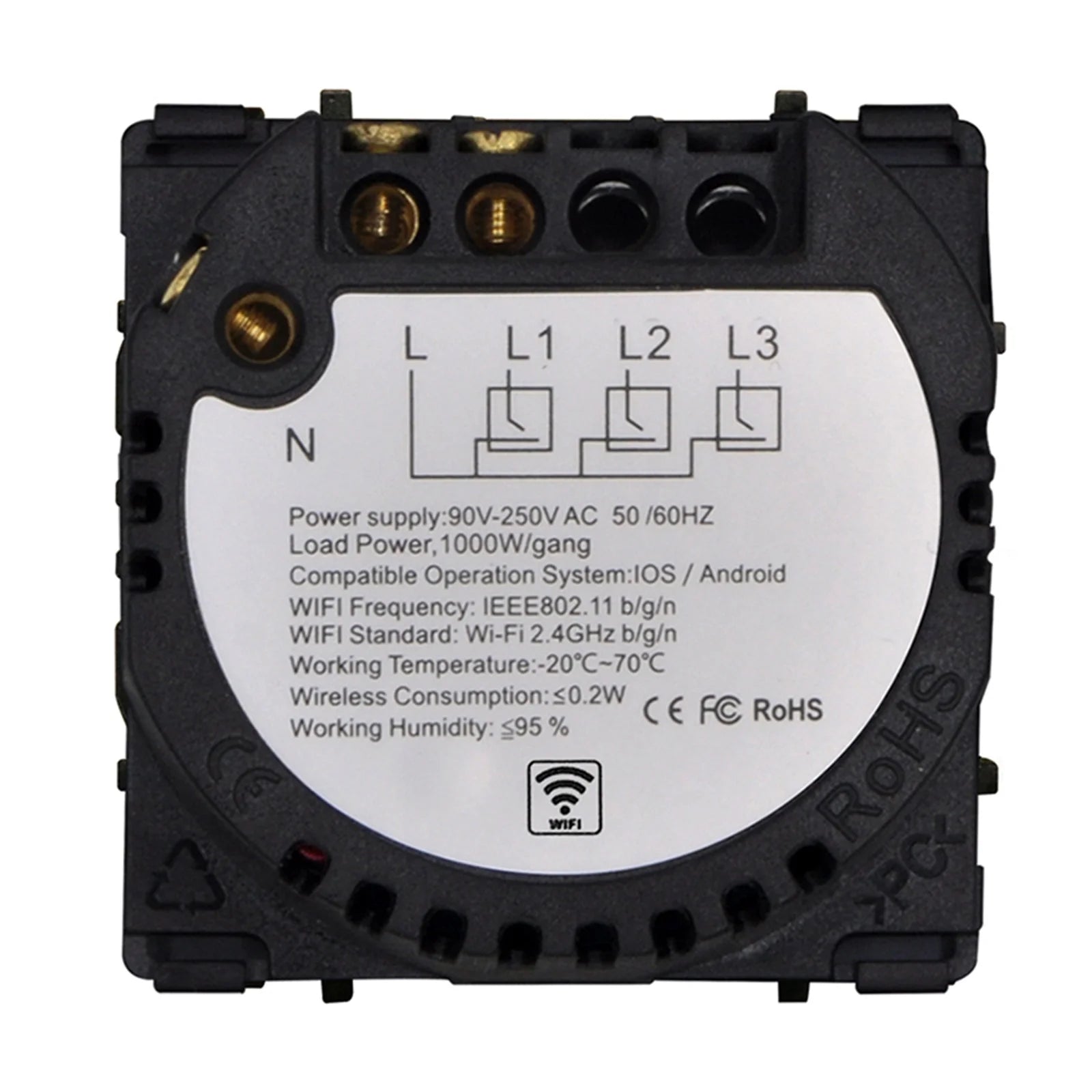 BSEED Smart Touch Schalter Funktion Schlüssel 1/2/3Gang 1/2/3Way WIFI Licht Schalter Basis DIY Teile Smart App Steuerung Neutral Erforderlich.