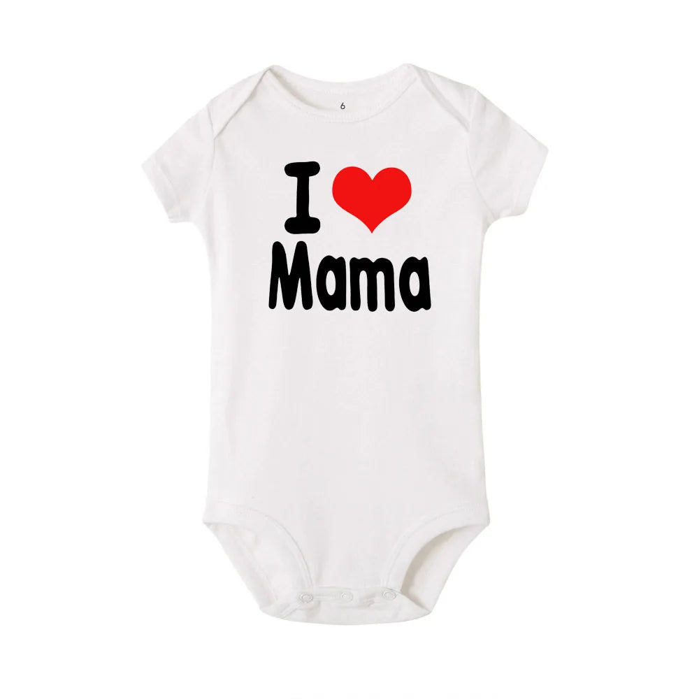 Ich und Mama Love You Daddy Baby Jungen Mädchen Overall Neugeborenes Baby Kleinkind Kleidung Kurzarm Body Valentinstag Geschenke.
