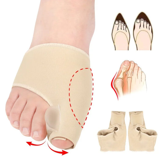 2Pcs=1Pair Toe Corrector Orthotics Foot Care Tools Bone Thumb Adjuster Hammer Protector Soft Pedicure Sock Bunion Straightener.