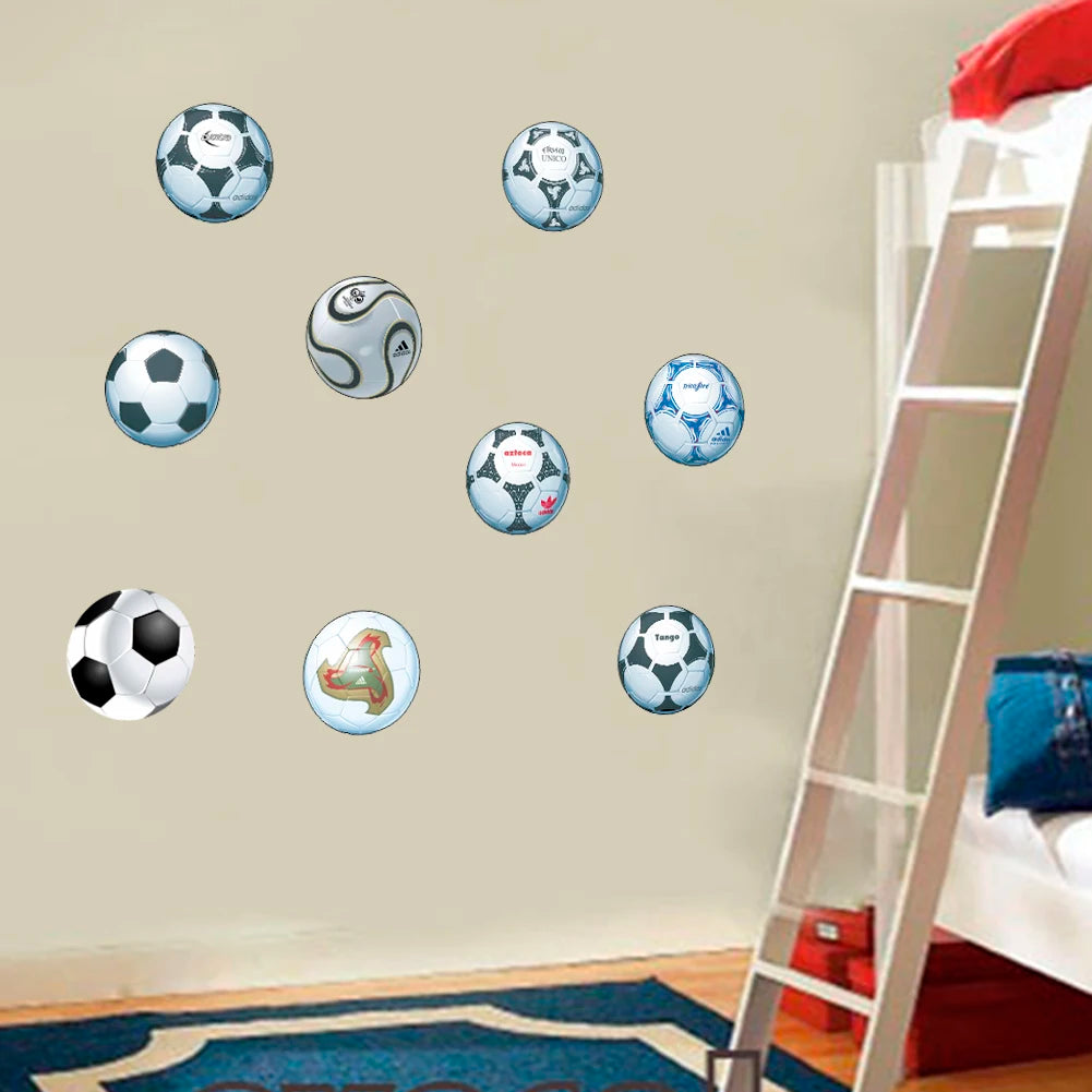 Creative Football PVC Wall Sticker Soccer Personalized Name Wall Decals For Kids Boys Room Mural Bedroom Decor Poster Art