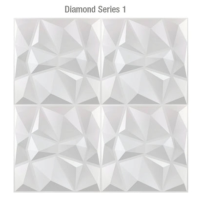 12pcs 30x30cm Super 3D Art Wall Panel PVC Waterproof 3D Wall Sticker Decor Tiles Diamond Design DIY Home Decor 11.81'' X 11.81''